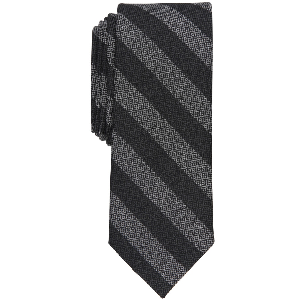 Bar III Men Arrow Striped Skinny Tie Black